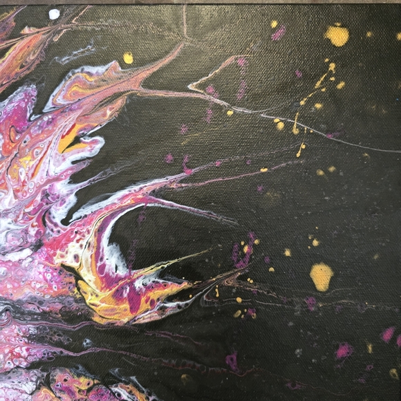 HANDCRAFTED Abstract Floral Painting HANDPAINTED & HANDMADE Wall Art Decor 15x30 - Picture 9 of 17